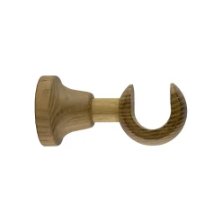 Support court pour barre à rideau GoodHome 28 mm Symi naturel