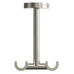 Support double tringle à rideau fixation plafond Athens métal gris chromé Ø16mm GoodHome