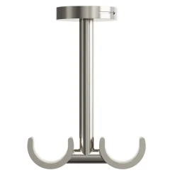 Support double tringle à rideau fixation plafond Athens métal gris chromé Ø19mm GoodHome