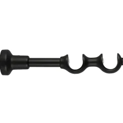 Support double tringle à rideau à percer Lamia bois de hêtre noir Ø28mm GoodHome