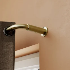 Support extensible coudé tringle à rideau Elasa métal doré Ø19mm GoodHome