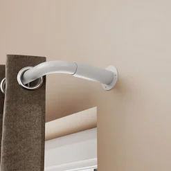 Support extensible coudé tringle à rideau Anafi métal blanc Ø28mm GoodHome
