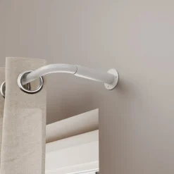 Support extensible coudé tringle à rideau Anafi métal blanc Ø19mm GoodHome