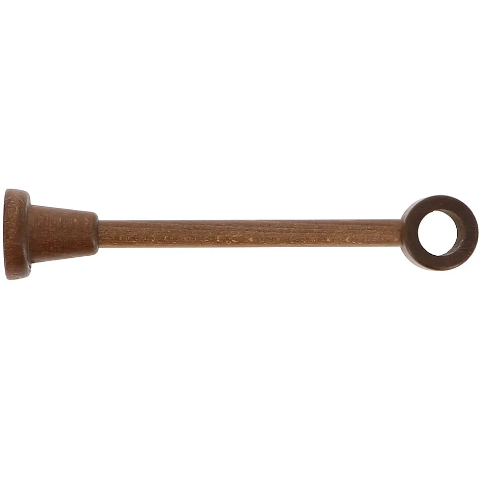 Support œil double tringle à rideau bois de hêtre chêne foncé Ø28mm L.130-200mm Mobois