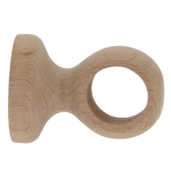 Support œil monobloc tringle à rideau extensible bois de hêtre beige Ø28mm L.50mm Mobois