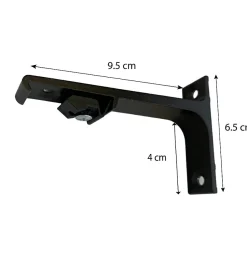 Support Mural Laqué pour Rail - Équerre Acier L. 10 cm
