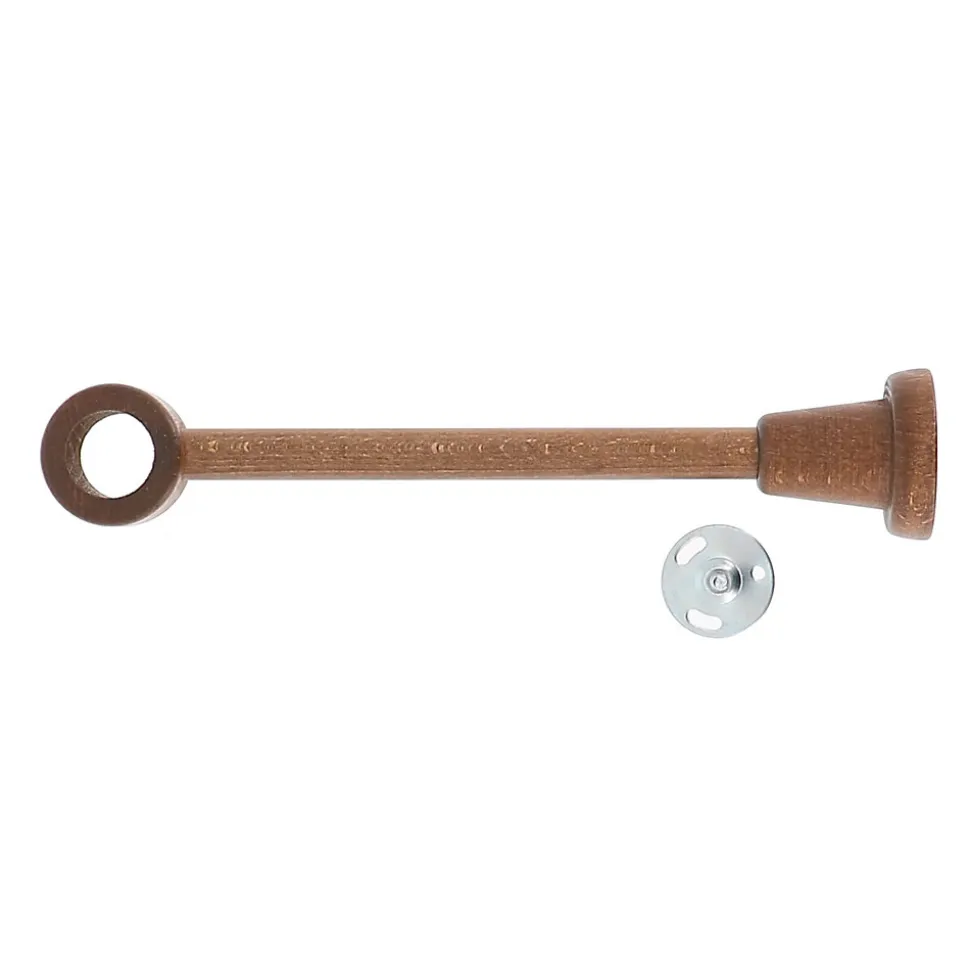 Support oeil tringle à rideau bois de hêtre chêne foncé Ø28mm L.110-300mm Mobois