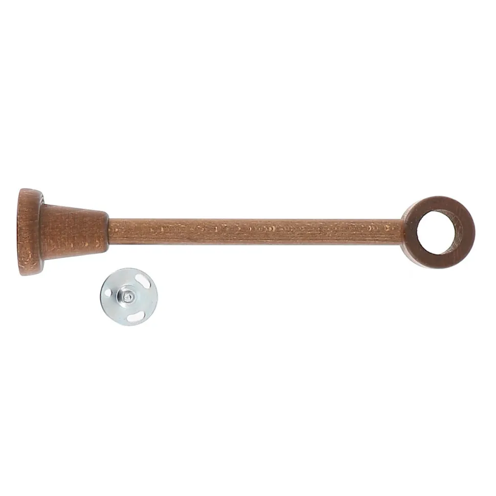 Support oeil tringle à rideau bois de hêtre chêne foncé Ø28mm L.110-300mm Mobois