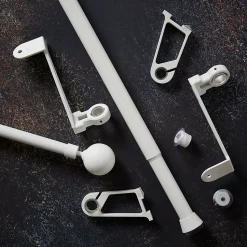 Support pour barre à rideau pour fenêtre GoodHome encastrée blanc mat Ikaria