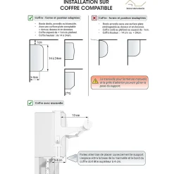 Support sans perçage, Tringle à  rideau, pour Coffre de Volet Roulant, Blanc, Extensible 14 à  24 cm, D.20 à  28 mm
