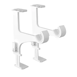 Support sans perçage, Tringle à  rideau, pour Coffre de Volet Roulant, Blanc, Extensible 14 à  24 cm, D.20 à  28 mm