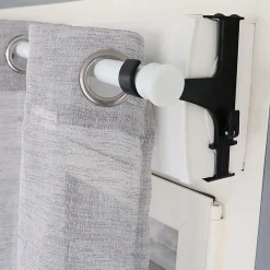Support sans perçage, Tringle à  rideau, Coffre de Volet Roulant, Noir, Extensible 14 à  24 cm, D.20 à  28 mm