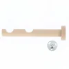 Support tige double tringle à rideau bois de hêtre beige Ø28mm L.130/200mm Mobois