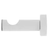 Support tige ouvert tringle à rideau blanc, gris chromé mat Ø28mm L.80mm Mobois