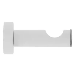Support tige ouvert tringle à rideau blanc, gris chromé mat Ø28mm L.80mm Mobois