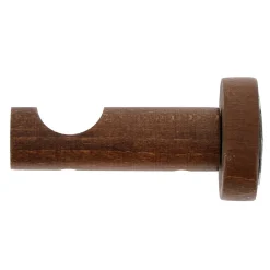 Support tige ouvert tringle à rideau bois de hêtre chêne foncé Ø28mm L.80mm Mobois