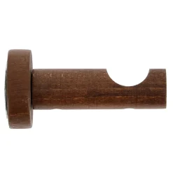 Support tige ouvert tringle à rideau bois de hêtre chêne foncé Ø28mm L.80mm Mobois