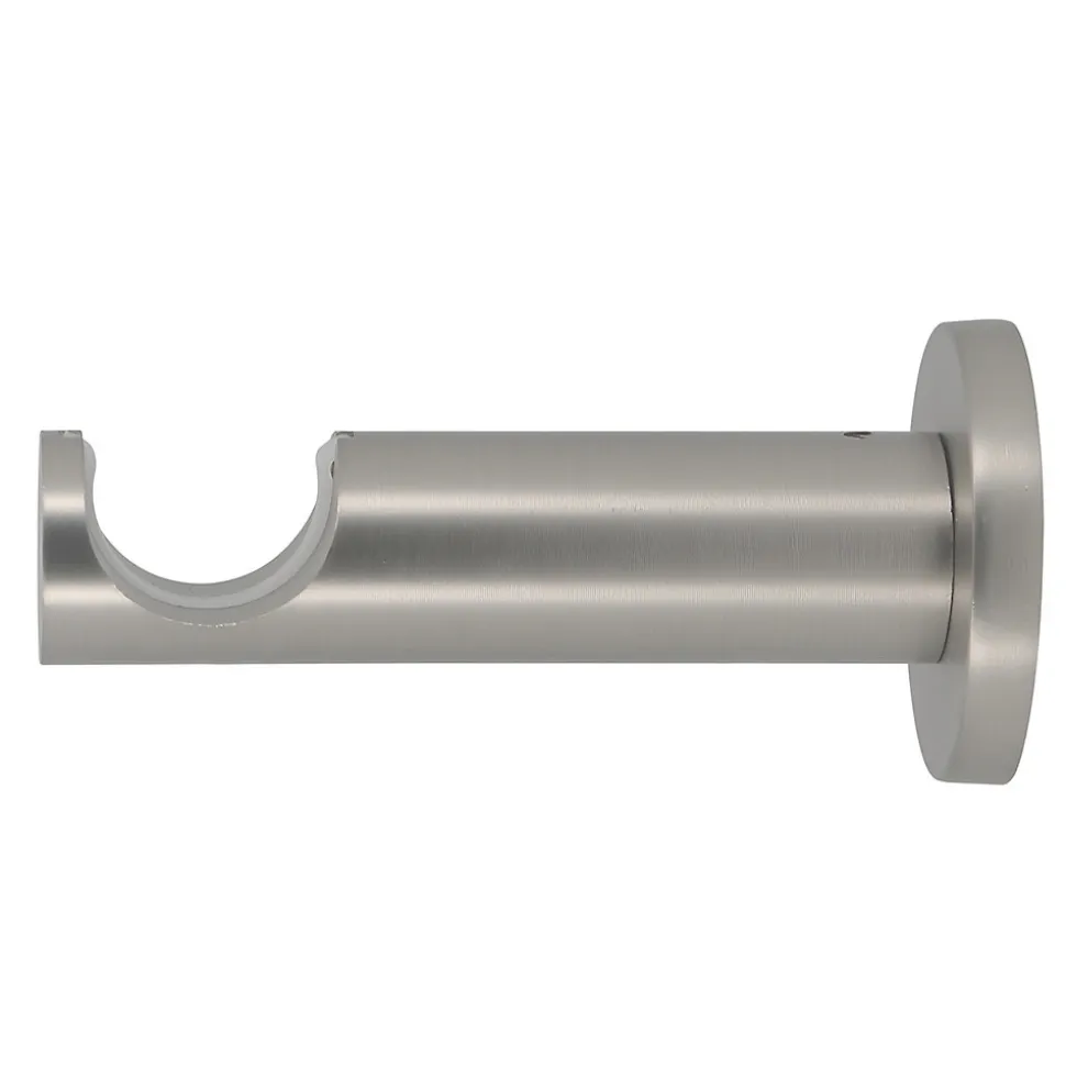Support tige ouvert tringle à rideau métal gris chromé Ø20/28mm L.95mm Mobois