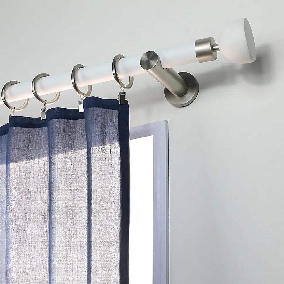 Support tige ouvert tringle à rideau métal gris chromé Ø20/28mm L.95mm Mobois