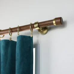 Support tige ouvert tringle à rideau Easy fix métal doré mat Ø20/28mm L.60mm Mobois