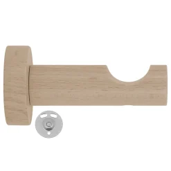 Support tige ouvert tringle à rideau bois de hêtre Ø28mm L.80mm Mobois