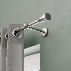 Support tringle à rideau à percer Athens métal gris chromé Ø19mm GoodHome