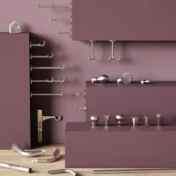 Support tringle à rideau à percer Athens métal gris chromé Ø19mm GoodHome