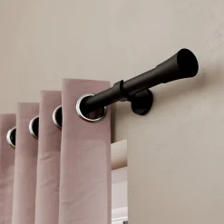 Support tringle à rideau extra court à percer Araxos métal noir Ø19/28mm GoodHome
