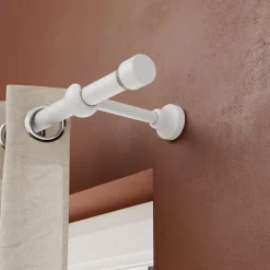 Support tringle à rideau long à percer Volos bois de hêtre blanc Ø28mm GoodHome