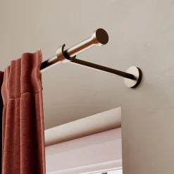 Support tringle à rideau long à percer Kozani métal marron Ø19mm GoodHome