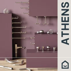 Support tringle à rideau long à percer Athens métal gris chromé Ø19mm GoodHome