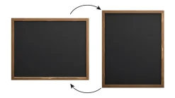 Tableau à Craie Noir avec Cadre en Bois Laqué 100x80cm