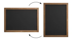 Tableau à Craie Noir avec Cadre en Bois Laqué 70x50cm