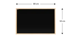 Tableau à Craie Noir Magnétique avec Cadre en Bois 80x50cm