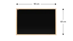 Tableau à Craie Noir Magnétique avec Cadre en Bois 90x60cm