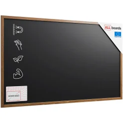 Tableau à Craie Noir Magnétique avec Cadre en Bois Laqué 200x120cm, Tableau pour Ecrire