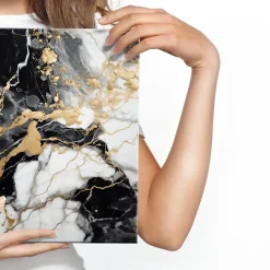 Tableau Abstraction De Marbre Glamour 70cm x 70cm - Parfait pour décorer votre salon, chambre ou bureau avec un design unique et