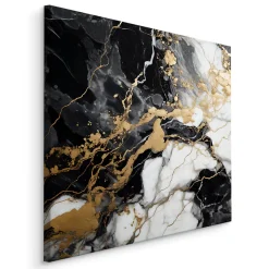 Tableau Abstraction De Marbre Glamour 90cm x 90cm - Parfait pour décorer votre salon, chambre ou bureau avec un design unique et