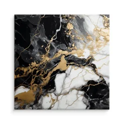 Tableau Abstraction De Marbre Glamour 90cm x 90cm - Parfait pour décorer votre salon, chambre ou bureau avec un design unique et