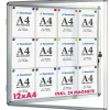 Tableau affichage mural intérieur Vitrine 94 x 98 cm 12 x A4 Avec 24 aimants
