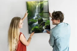 Tableau Aimanté Tulup 60x90 cm Cascade avec rochers En Verre Pour Cuisine