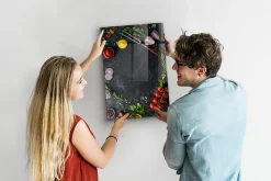Tableau Aimanté Tulup 40x60 cm Ingrédients pour pizza D'organisation Mural
