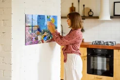 Tableau Aimanté Tulup 90x60 cm La vie sous-marine En Verre Pour Cuisine