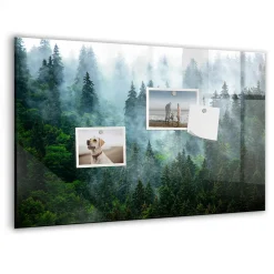 Tableau Aimanté Tulup 60x40 cm Forêt brumeuse En Verre Pour Cuisine