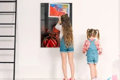 Tableau Aimanté Wallfluent 70x100 cm Paprika moulu Marqueur blanc En Verre Pour Cuisine