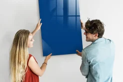 Tableau Aimanté Wallfluent 70x100 cm Couleur bleue Marqueur blanc En Verre Pour Cuisine