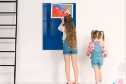 Tableau Aimanté Wallfluent 70x100 cm Couleur bleue Marqueur blanc En Verre Pour Cuisine