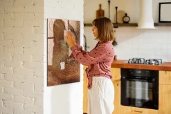 Tableau Aimanté Wallfluent 60x90 cm Coupe transversale du tronc Marqueur blanc En Verre Pour Cuisine