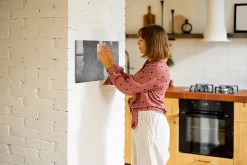 Tableau Aimanté Wallfluent 60x40 cm Mur industriel Marqueur blanc En Verre Pour Cuisine