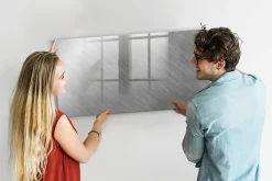 Tableau Aimanté Wallfluent 120x60 cm Mur en métal Marqueur noir En Verre Pour Cuisine